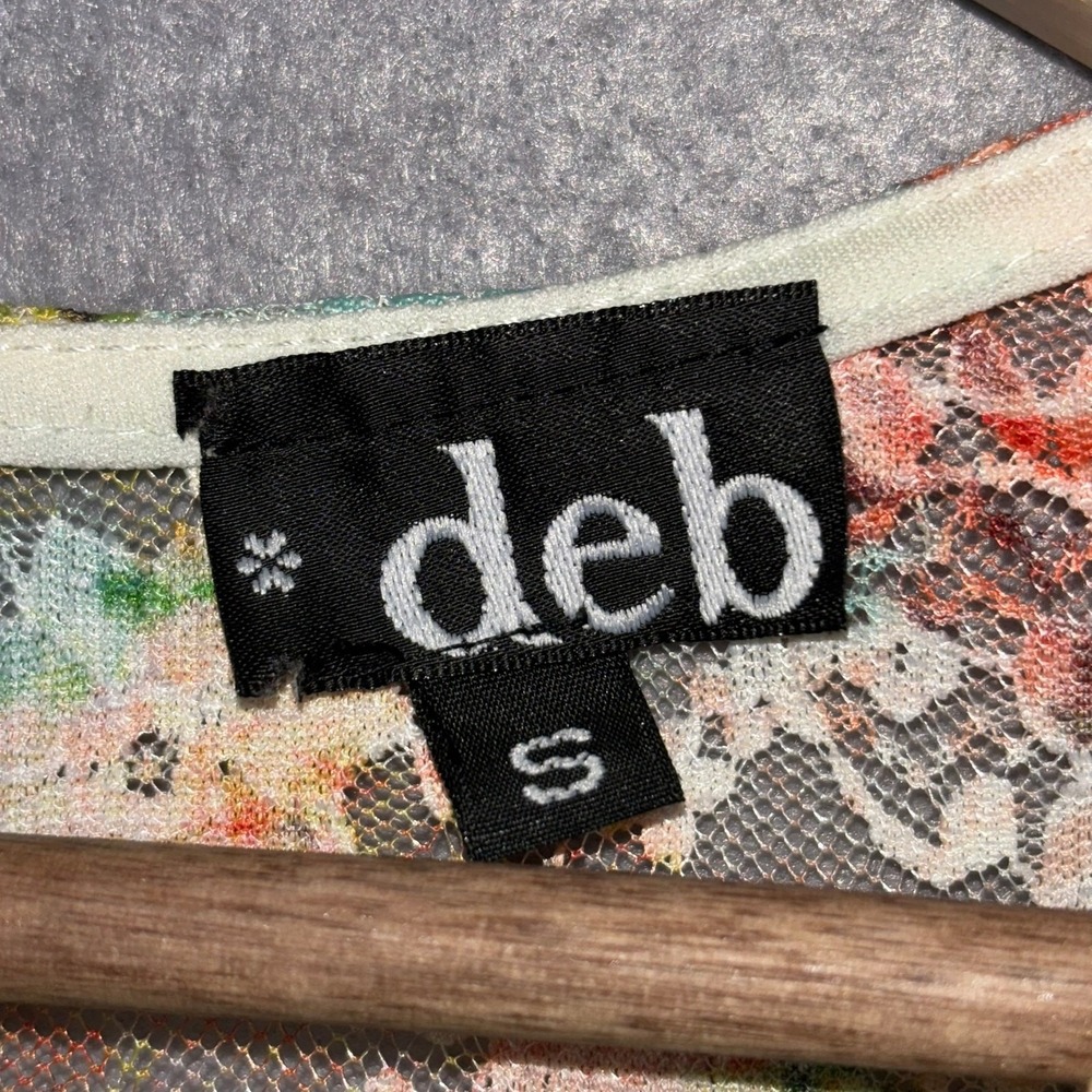 Vintage Deb Dress Womens Small‎ Floral Mesh Fit and Flare - Picture 3 of 7